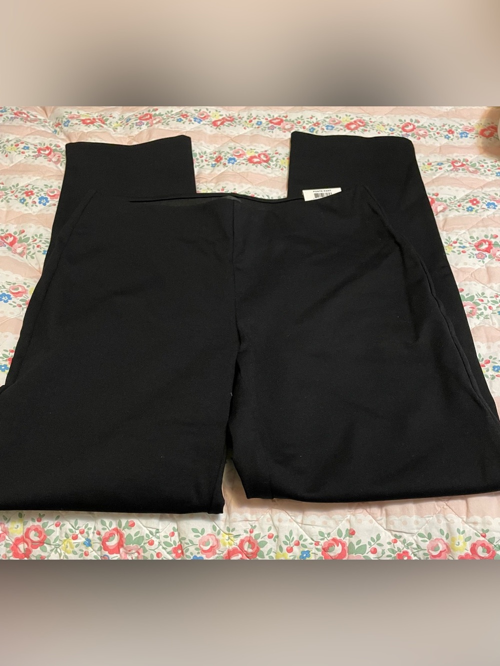JM Collection Straight Leg Ponte Pant NWT Black Size Medium Petite